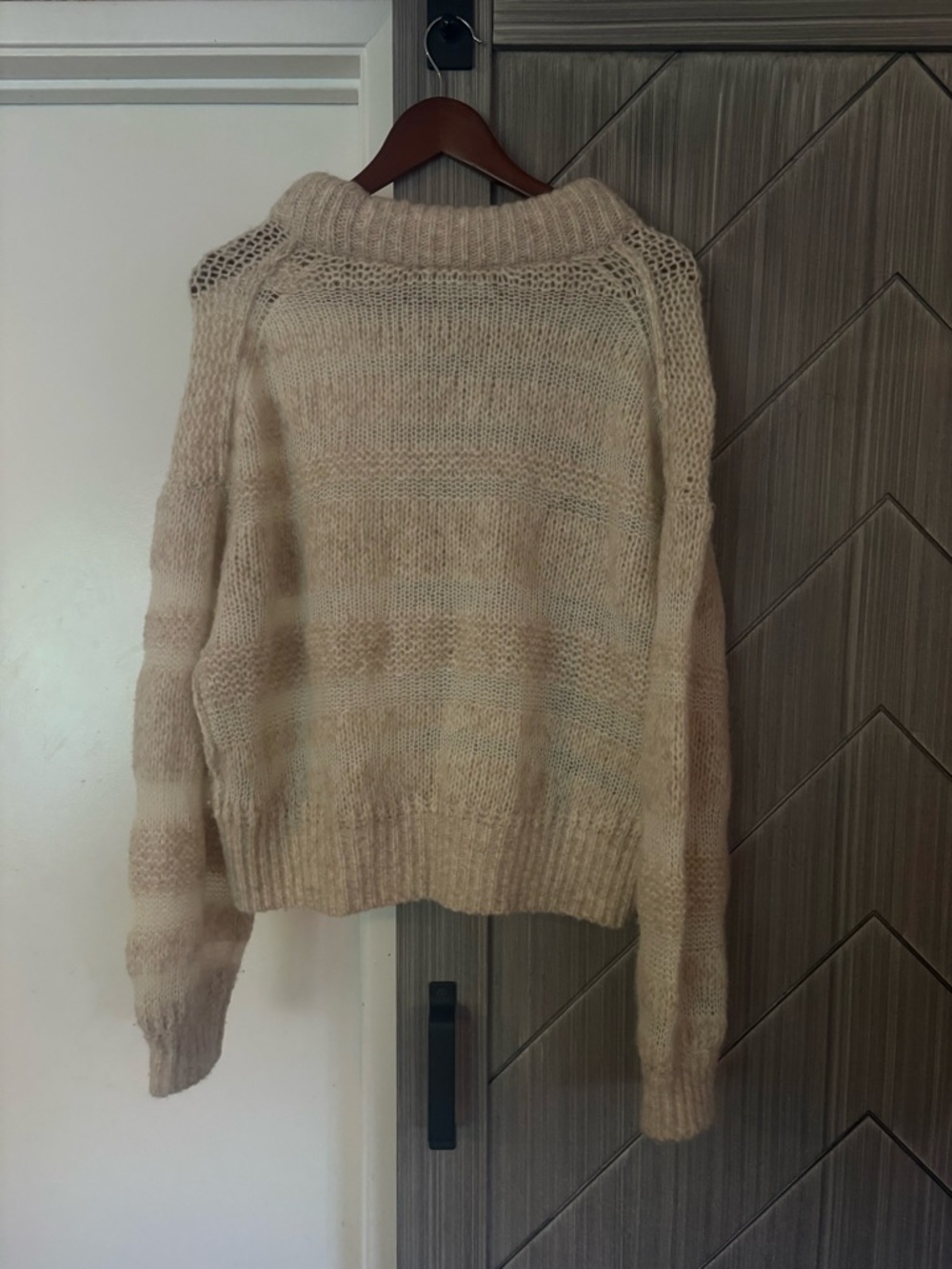 Everlane The Puff Sweater Heathered Oat Wool Cotton Blend Size Medium - Picture 5 of 13